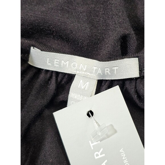 LEMON TART Black‎ Short Sleeve Off Shoulder Blouse Shirt Top Tee Women's M NW - Picture 4 of 6